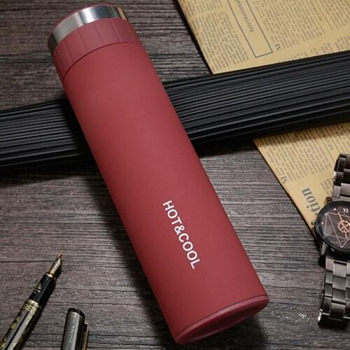 500ml 304 Stainless Steel Tea Coffee Thermoses Portable Straight Vacuum Flasks For Keep Cold&Hot Water With Tea Infuser Bottle