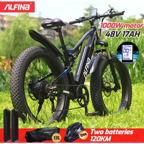 ALFINA FX-03plus 1000W 80KM electric mountain bike SnowBike 48V 17Ah 26 Inch Tires ebike electric bicycle Ebike Lithium Battery