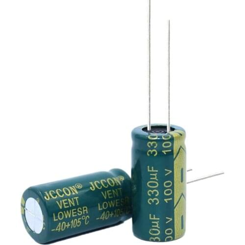 5pcs High frequency low resistance aluminum electrolytic capacitor 100V330UF 330uf100v volume: 13x21 13x25