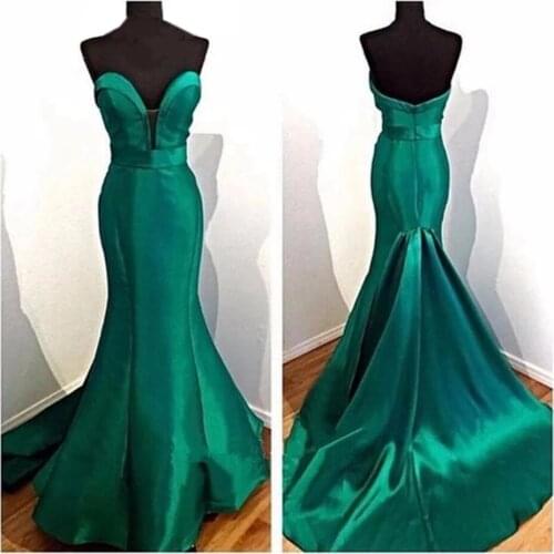 Angelsbridep Mermaid Evening Dresses Court Train Special Occasion Celebrity Deep V-Neck Vestidos De Fiesta Fast Delivery 2021