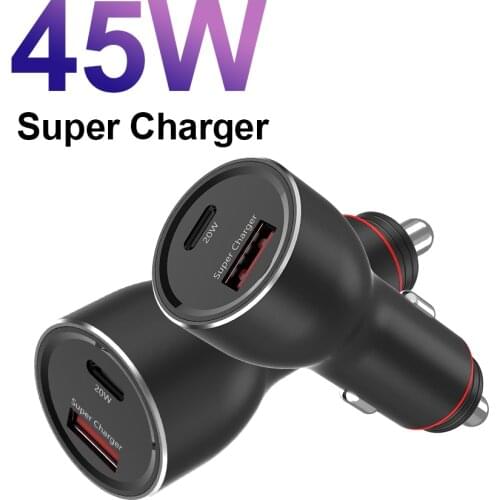 ILEPO 45W Fast Charger Car Charger For iPhone12 11 Pro max Samsung HUAWEI PD 20W Type C QC3.0 25W Quick Charge with 100W Cable