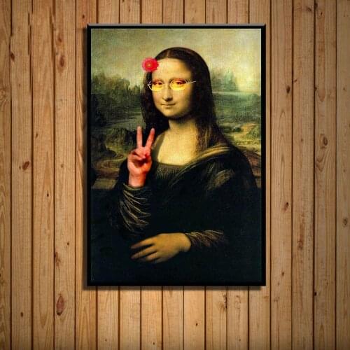 Living Room Bar Or Hotel Decorative Painting Mural Nordic Fun Art Mona Lisa Poster Canvas