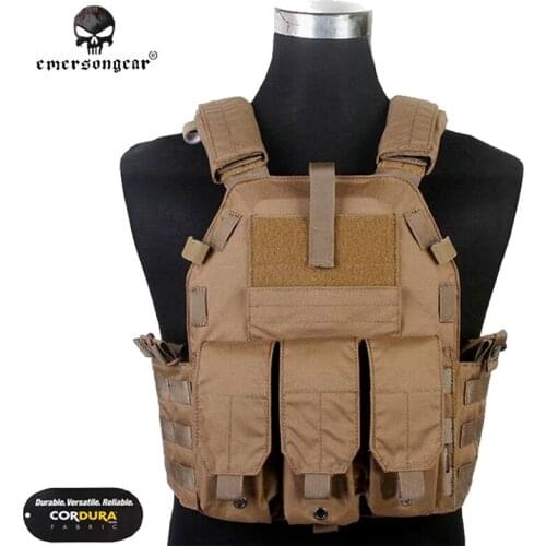 Emersongear Molle Tactical Vest Airsoft Combat 094K M4 Pouch Vest Coyote Brown EM7356