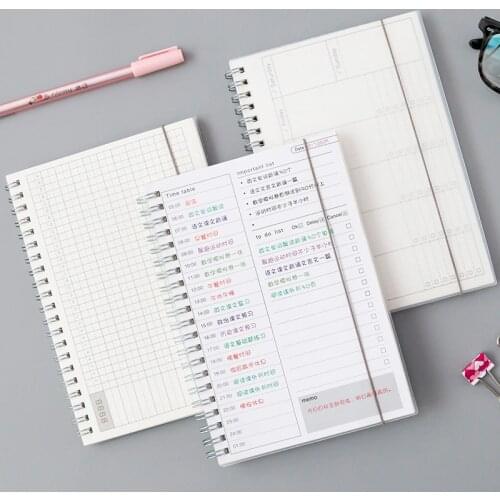 Daily Weekly Monthly Agenda 2021 Planner A5 Spiral Notebook Time Memo Organizer Back To School Office Schedule Stationery