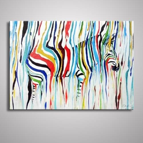 Oil Painting hand painted Oil Painting zebra on Canvas Abstract Animal Wall Art for Home Decoration / no frame AN-125