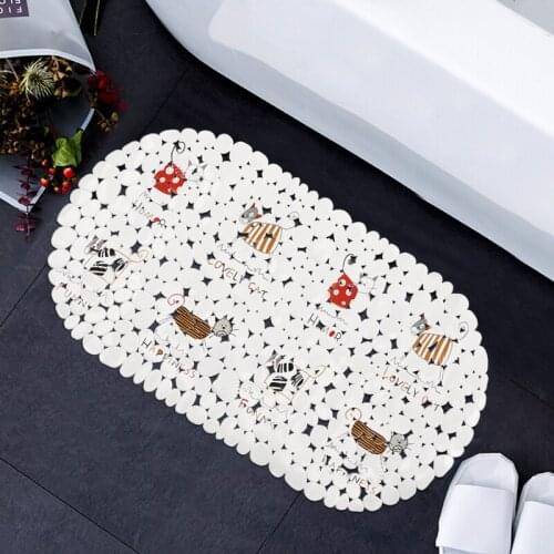 Bath Mats FreeShipping pvc shower bath mat Nonslip floor Cartoon cat mat anti-slip mat bathroom