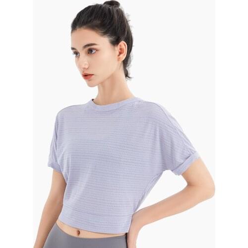 Summer new style beautiful back fitness yoga clothes women loose breathable quick-drying sports T-shirts running training tops s