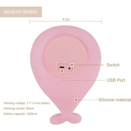 Cute Soft Silicone Dolphin Led Baby Children Clap Night Light Changeable Colors Usb Rechargeable Sensitive Tap Control Home Care