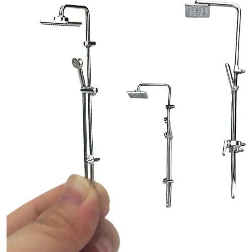 1:12 /1:6 Dollhouse Miniature Scene Model Shower Alloy Pretend Play Toy Shower Tools Pretend Play Toy Doll House Furniture Toys