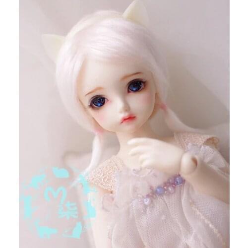 New 1/12 3-4 inch 9-10cm 1/8 4-5 inch 12cm 14cm BJD Plush fabric wig water pink For AE PukiFee lati Antiskid BJD Doll Wig