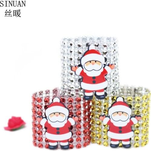SINUAN Adhesive Rhinestone Acryl Rhinestones Silver/Red/Gold Handmade Craft 20PCS Christmas Elements Napkin/Candle Decoration