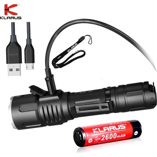 KLARUS XT11S Tactical Flashlight XP-L HI V3 max 1100 lumen Beam distance 330 meter Rechargeable torch 18650 2600 li-ion battery