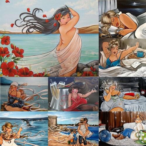 Fat Lady Diamond Art Painting Figure Mosaic Cross Stitch Accessories 5D Diy Paint Handmade Adults Crafts Home Decor