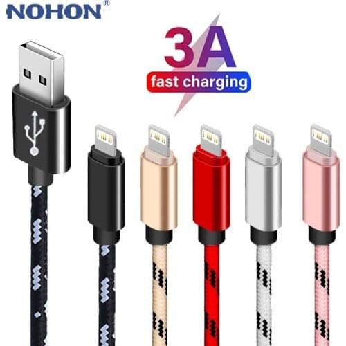 USB Cable For iPhone 12 11 Pro Max Xs X XR 8 7 6 6s Plus 5s iPad Nylon braid Fast Charging Phone Charger Data Cord Long Wire 3m