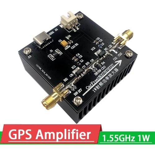 GPS Amplifier 1.55GHz 1W 30DB 1575Mhz RF amplifier power amp FOR GPS jammer transmitter Ham Radio TYPE-C