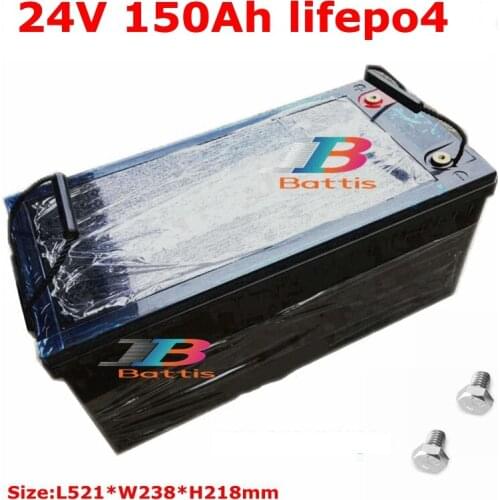 Waterproof 24V 150AH lifepo4 lithium Battery BMS 8S for 2400w Solar system motorhomes backup power Inverter RV UPS +20A Charger
