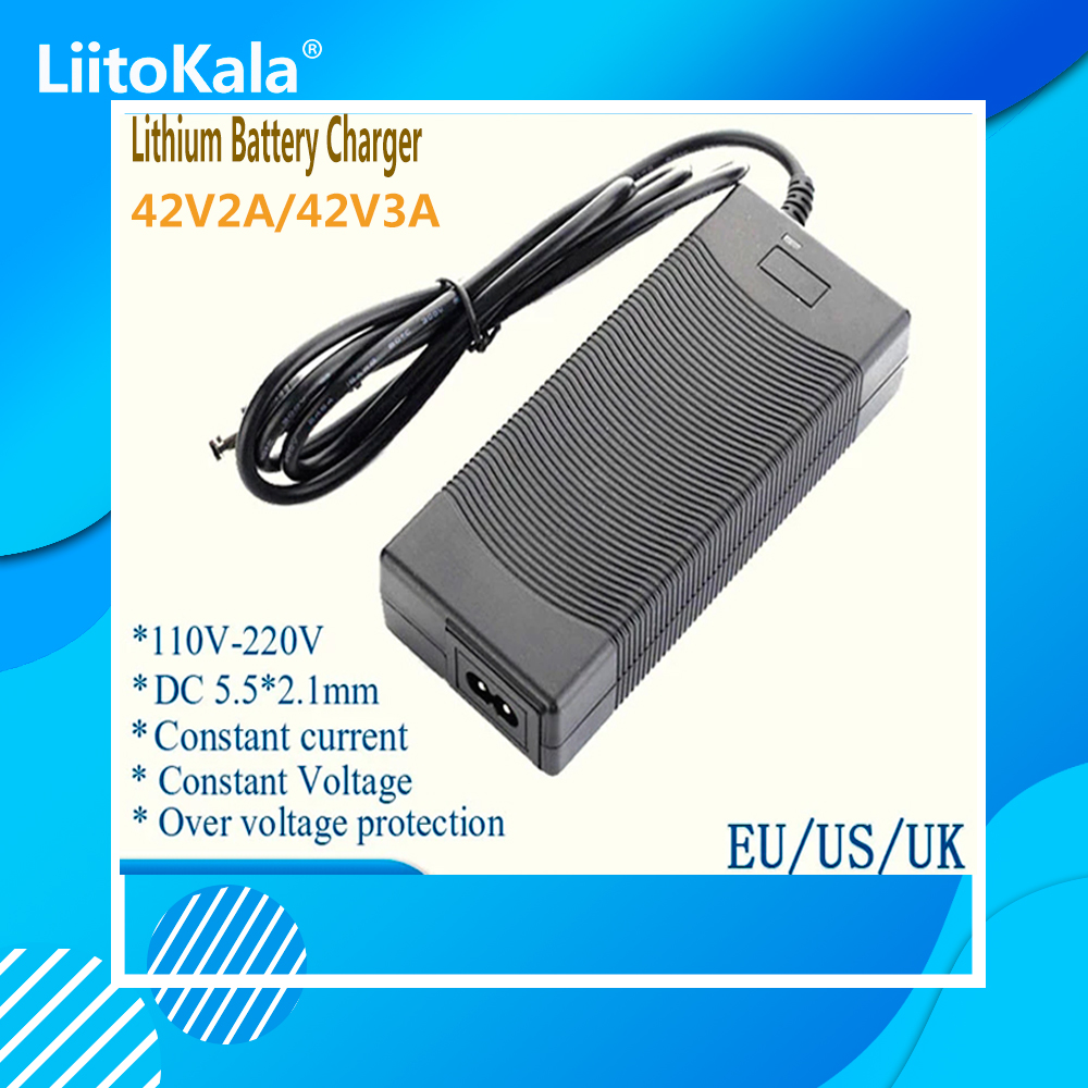 HK Liitokala 36V battery charger Output 42V 2A Charger Input 100-240 VAC Lithium Li-ion Charger For 10S 36V Electric Bike