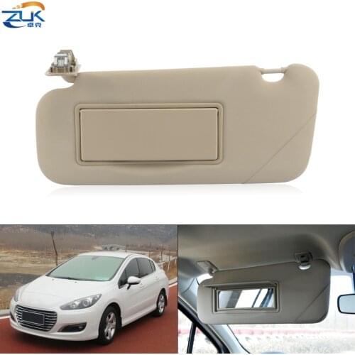 ZUK Auto Sunvisor Assembly For Peuget For 408 2010-2013 For 308 2012-2015 With Mirror Without Lamp Gray Front Left Right