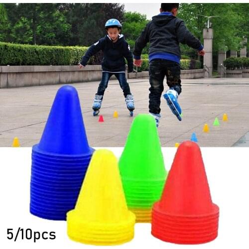 5/10Pcs Plastic Skate Marker Cones Roller Football Soccer Training Equipment Marking Cup Roller Skating Roadblock Accessories