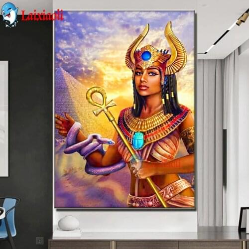 Cleopatra Diamond Painting snake Full Square round 5D Diy Diamond Embroidery egypt queen Picture Mosaic Rhinestone Handmade Gift