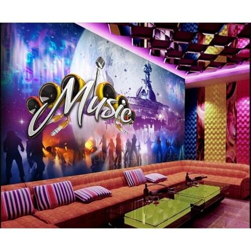 Beibehang Large Custom Wallpaper Future Windy Cosmic Ktv Nightclub Music Backdrop Wall Decorative