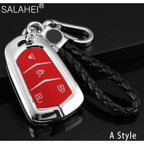 Zinc Alloy + TPU Car Key Case Cover For Cadillac ESV Escalade CTS XTS ATS ATS-L XLS SRX 2015 4/5/6 Button 28T CTS-V XT5 CT6