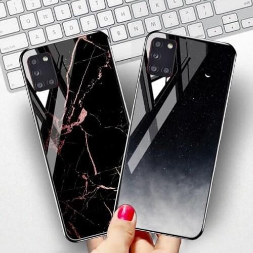 Case For Samsung A51 A32 A52 A72 A50 A31 A11 A22 A12 A21S A41 A42 Marble Glass Case For Samsung S21 Ultra Plus S20 FE Funda Capa