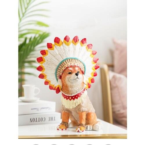 Home Decor Creative Interior Figurines Resin Ornaments Home Living Room Decorations Firewood Dog Porch Tabletop Decoration Gifts