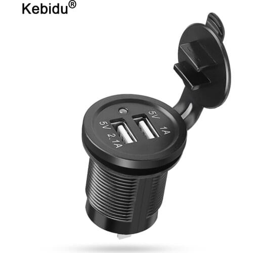 Kebidu Dual USB Port Cigarette Lighter Socket Plug Car Charger LED Voltmeter Waterproof Mobile Phone Smart Charging Adapter