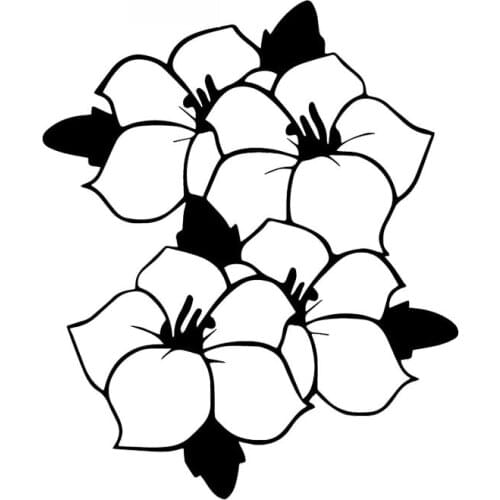 Personality Car Stickers Flower Plant Fashion PVC Car Decoration Accessories Decals Creative Waterproof Sunscreen Black/white