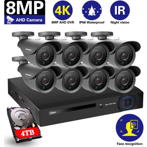 H.265 8CH 5MP HDMI AHD DVR Kit 8CH CCTV System 5MP Ultra HD 4pcs 8pcs Indoor Outdoor AHD Camera Video Security Surveillance Set