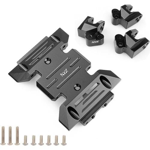 KYX Racing Aluminum Alloy Skid Plate w/ Linkage Link Mounts Upgrades for 1/10 RC Crawler Car Axial SCX10 III AXI03007 SCX10.3