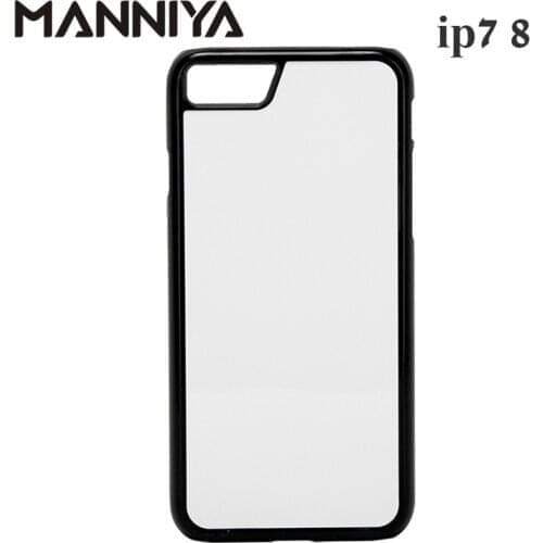 MANNIYA for iphone 5 6 6plus 7 8 7plus 8plus 2D Sublimation Blank Plastic Case with Aluminum Inserts and glue 10pcs/lot