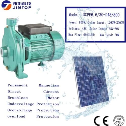 MODEL (SCPE6.6/30-D48/800) JINTOP SOLAR PUMP Suction 5-8m Max Flow 6600LPH Head 30m DC48v solar Land pump for agricultural