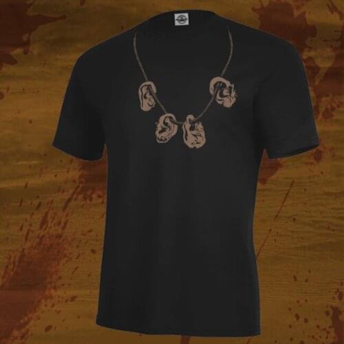 Fashion Men T Shirt Free Shipping New ZOMBIE EAR NECKLACE Shirt, Mens & Fitted Womens, Dead Daryl Zombies Walking Tee Shirt