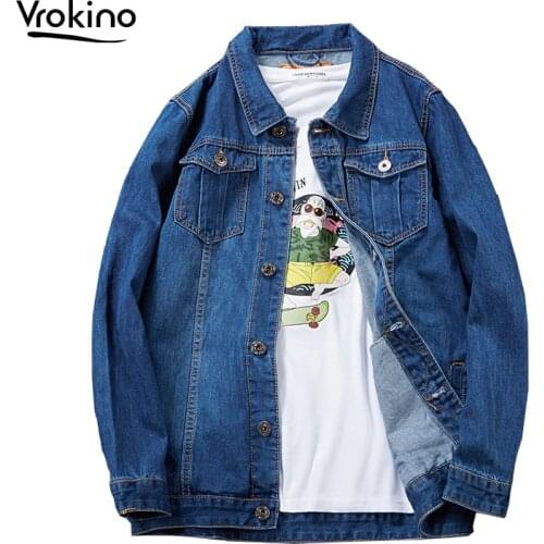 7XL 8XL2020 Autumn and Winter New Style Mens Large Size Denim Jacket Casual Gold Style Personality Fashion Denim Shirt Male