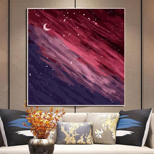 Star Pink Starry Night Cross Stitch Kits Home Decoration Design Gift Present Needlework Craft Set Cotton Thread DIY Embroidery