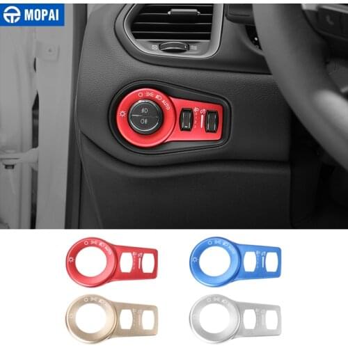 MOPAI Car Interior Headlight Switch Decoration Cover Stickers for Jeep Renegade 2015 Up/for Jeep Cherokee 2014 Up Car Styling