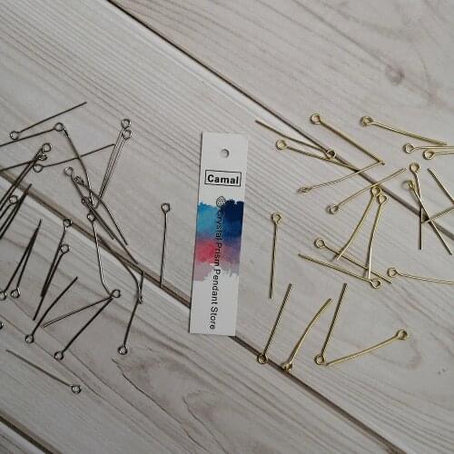 Camal 300pcs 30mm Chrome/Gold/Bronze Eye Head Pin Buckle Connector Finding For Crystal Prism Pendant Jewelry Making Accessories