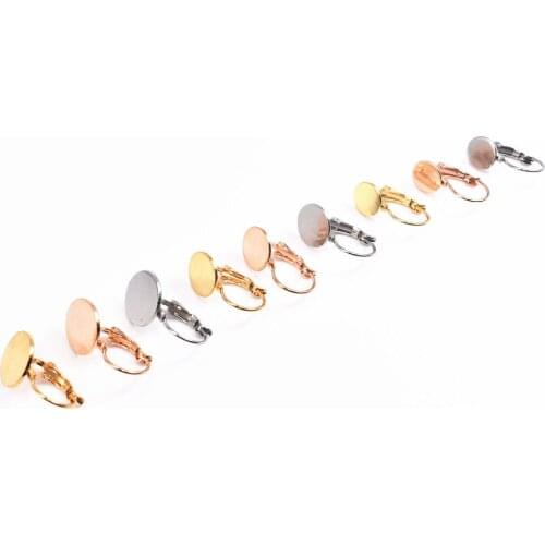 10pcs 316L Stainless Steel 8 10 10mm Blank Round Pad Earring Base Tray Bezel for DIY Handmade Earring Jewelry Making Findings