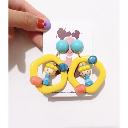 Disney Princess Cinderella Earrings Women Girls Fashion Cute Resin Anime Accessories Ear Decoration Cosplay Ear Drops