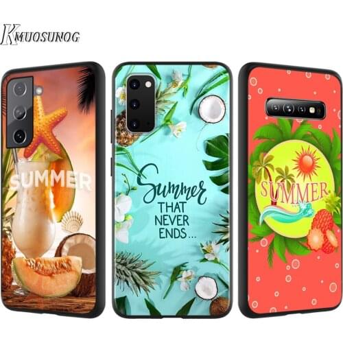 Silicone Cover Hello Summer Coconut For Samsung Galaxy S21 S20 FE Ultra S10 S10E Lite S9 S8 S7 Edge Plus Phone Case