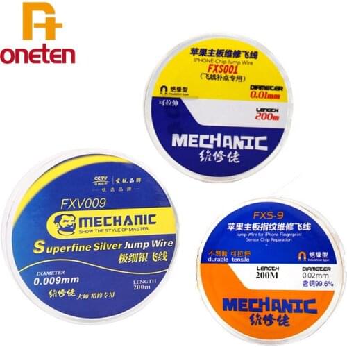 MECHANIC Insulation Flying Line 0.009mm 0.01mm 0.02mm For iPhone Motherboard Fingerprint Repair Jumper Wire Solder Repair Point