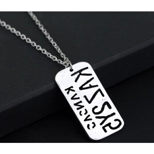 Supernatural Around Trinket Square Pendant Necklace Mens Jewelry accessories Collier bijouterie