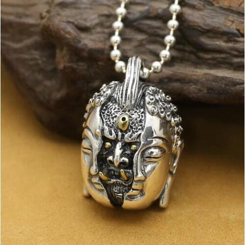 Handcrafted 925 Silver Skull Head Pendant vintage sterling silver Skeleton pendant man PUNK skull pendant