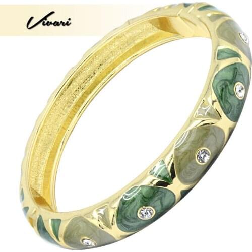 Vivari New Elegant Copper Bangle With Colorful Geometric Element Crystal Stone Ladies Fashion Bracelet