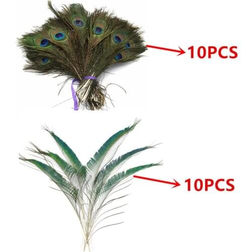 High quality 10pcs Natural peacock sword feather 25-35cm Diy feathers for Crafts decor wedding living room decorated flower vase