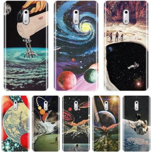 Back Cover For Nokia 7 Plus X6 Soft Silicone Art Space Star Moon Astronaut Funny Abstract Phone Case For Nokia 8 6 5 3 2 1 Case