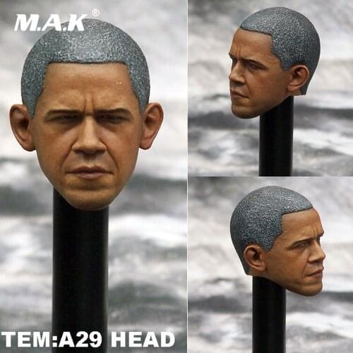 1/6 Scale A29 Head Sculpt US President Obama Male Head Carved Model for 12'' Action Figure Body