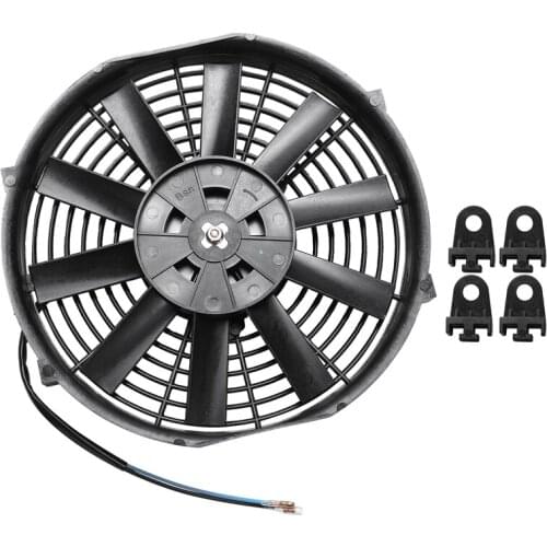 10 Inch 12V 80W 2100Rpm Straight Black Blade Electric Cooling Radiator Tank Fan Mounting Kit Universal